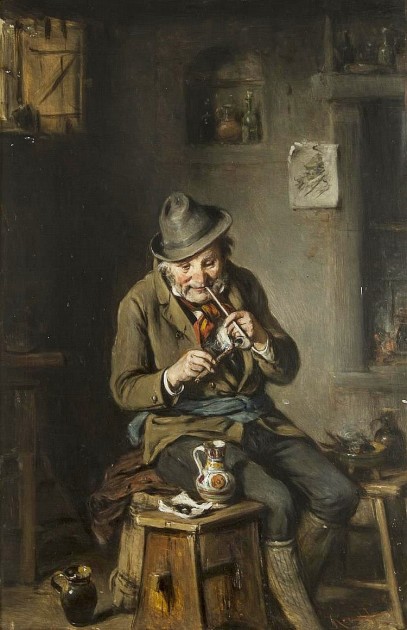 SOS - ART -Herman Kern, Hungarian (1839-1912), The Snuff Taker and The Smoker, oil on panel,