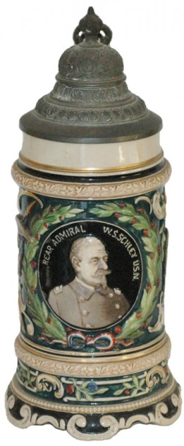 HEROS , AMERICAN - Rear Admiral Schley USN Stein   RFA  6-13