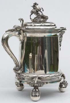 ELKINGTON - A MASSIVE  STERLING  SILVER BEER SERVER - DTD. 1925 - FROM A ST. GEORGE SOCIETY  [3]