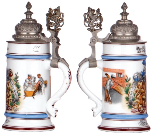 $-SOS-BAKER - Bäcker [Baker],Porcelain stein,   SIDE SCENES .5L, transfer & enameled, Occupational Bäcker [Baker],