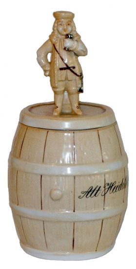 !-    BARREL - Character Stein 1-2L. Schierholz Porcelain. Perkeo on barrel.  RFA