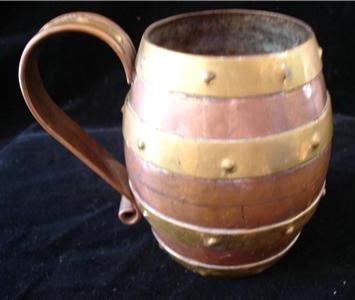 !- MUG - MEXICAN COPPER - BRASS MUG  MARKJED ON BOTTOM  MADE IN MEXICO -WHO DA THUNK IT