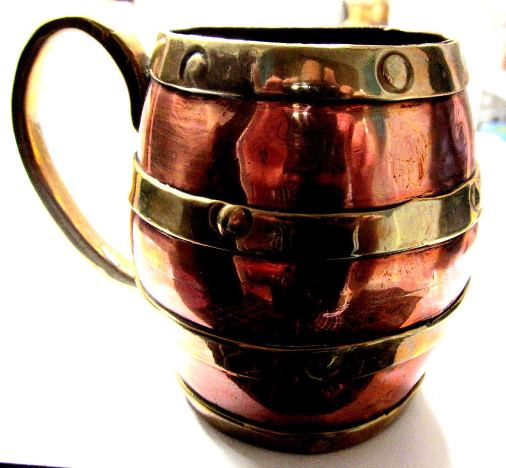 SOS - BARREL MUG  RUSSIAN [Q] COPPER AND BRASS