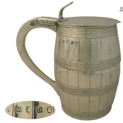 xBARREL - SILVER Georgian Silver Tankard and Cover 1799 Bateman