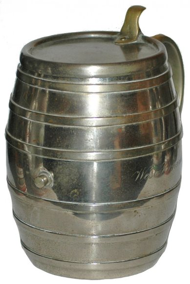 xBARREL - SILVER PLATE Character 1L. Plated Brass. Barrel. Normal wear.  RFA 11-12