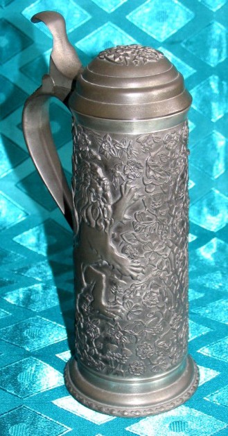 SOS - 9.5 IN -  pewter beer stein by Franklin Mint 1979