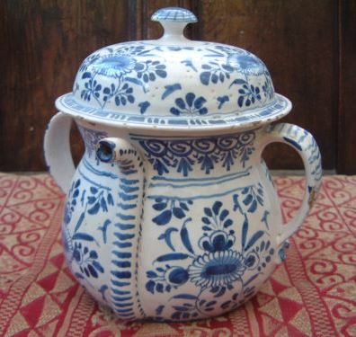 WPR  POSSET POT  ENGLISH DELFT  1721 DELFTWARE FAIENCE