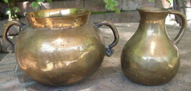 SOS - BRONZE  - SOS - BRONZE SINGLE  HANDLED JUG  Renaissance  COST  $125  FOR TWO PIECES  4-20-14  EASTER SUNDAY ,