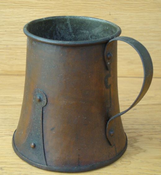 SOS -  STICKLEY BROTHERS- RDY  HAMMERED COPPER MUG arts & crafts