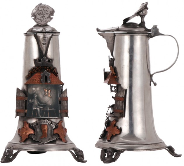 SOS - A SHOEMAKER Pewter-flagon-1_5L-13_5-ht_-Occupational-Schuster-Shoemaker