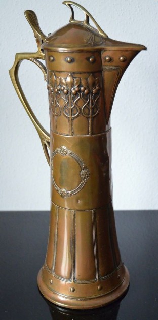 R- CLARET WMF  I THINK I HAVE JUGENDSTIL KUPFERKANNE