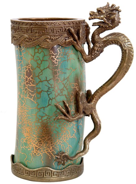 MUG - 12 INCH. RARITÄT DRACHEN HENKEL PRUNK GEFÄSS BECHER HUMPEN KRUG