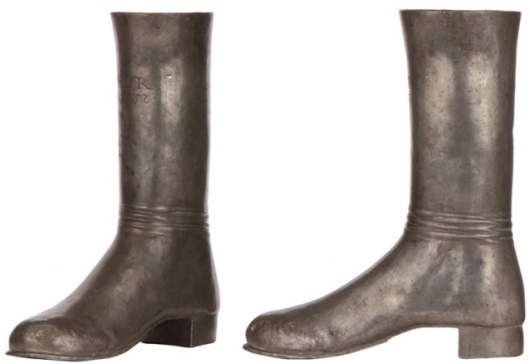 SOS - BOOT  9 .5 IN PEWTER  DATED 1766   12-12