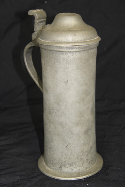 SOS - PEWTER  BREMEN MARK EBAY  9-17-13 FOR $INV $$$'S  5328   INC SHIP.. 10.5 INCHES TALL TO TOP OF DBL DOMED LID HERRING BONE HANDLE