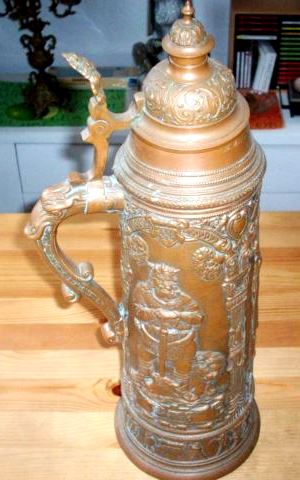 “Copper Clad”, AKA: “Bronzed” Beer Steins.