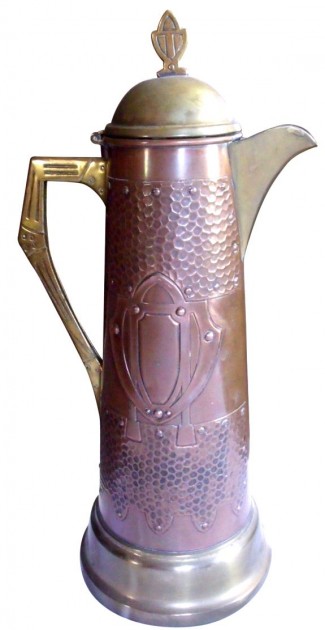 SOS - Jugendstil RDY Brass Copper Carafe Jug Pitcher
