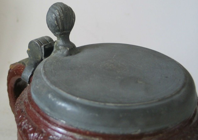 SOS - APOSTLE KRUG  RAEREN  STONEWARE - NO PAINT LIKE MINE  SAINTS IN RELIEF  -4  RESOLDERED  THUMBLIFT [Q]