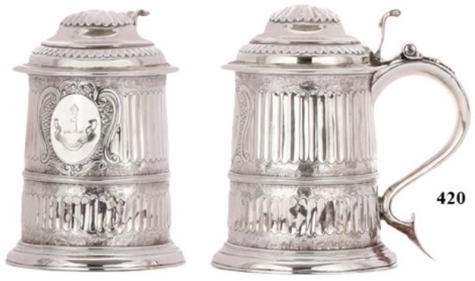 CR- GADROONING ON  ENGLISH SILVER TAKARD  - DTD 1741   [FWTD]