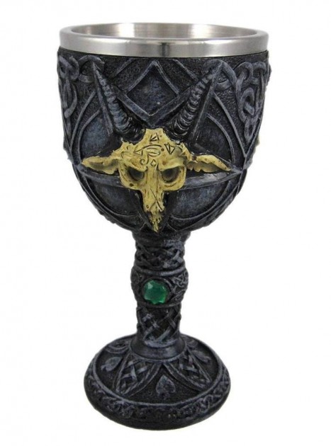 Fantasy Gifts Medieval Style Wiccan Pagan Goat Head Wine Goblet   fantasy mug page