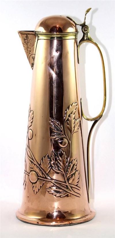 European Art Nouveau And Art Deco  Copper and Brass Claret Jugs (Servers)