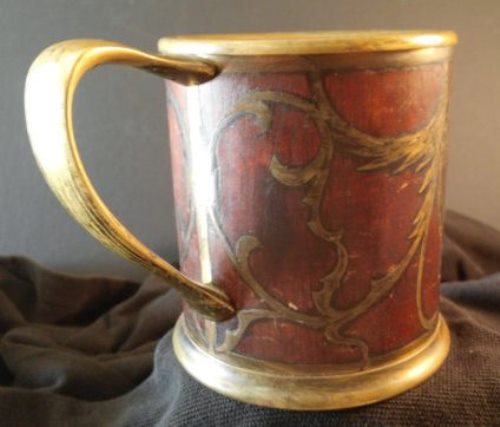 $-SOS ST LOUIS  SILVER CO WOOD AND BRASS MUG - MARKED ASKING $399 OB ETSY  10-14 -B IMPORT [Q]