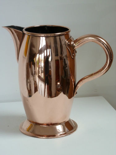 SOS - SCOTTISH - ALE JUG ....Scottish copper ale Kitchen jug circa 1830-40 seamed Victorian  EBAY  3-2014   9.5   INCHES TALL