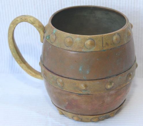 Rbarrel mug brass - 4 INCH PRE TEEN copper  NOT mexican -   iwhere MADE [Q]