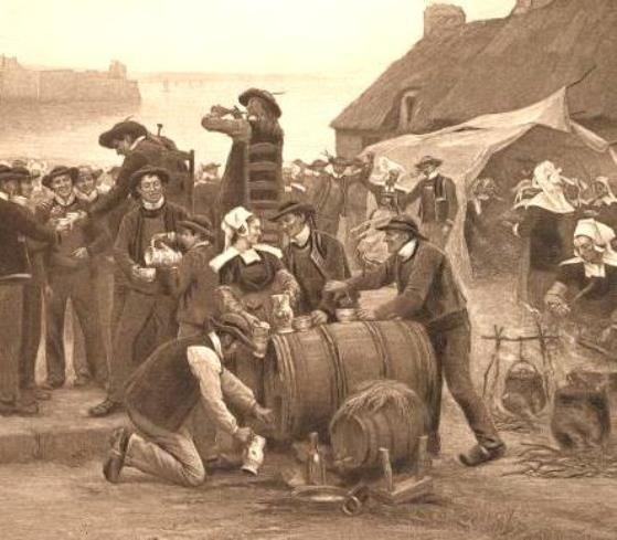 SOS - A RDY - BARREL  TAPPING THE KEG   - A   MARRIAGE IN BRITTANY   --DETAIL