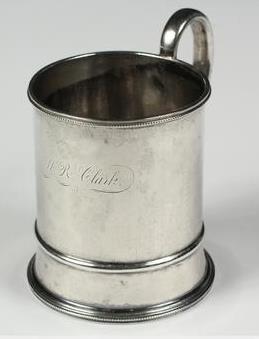 CR- COIN SILVER MUG - Mid-19th Century