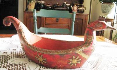 SOS - DRINKING BOWL  FOR COMP - RUSSIAN PAINTED BOWL  20 INCH WIDE  SOLD 421  12-05