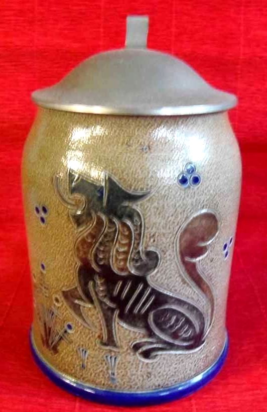 Wim Mühlendyck’s Animal Beer Steins ~~ with Others From the Tüpferhof;  Westerwald;  Jugenstil Style (But Newer) ; Revised  11-16 TO 20 – 2014