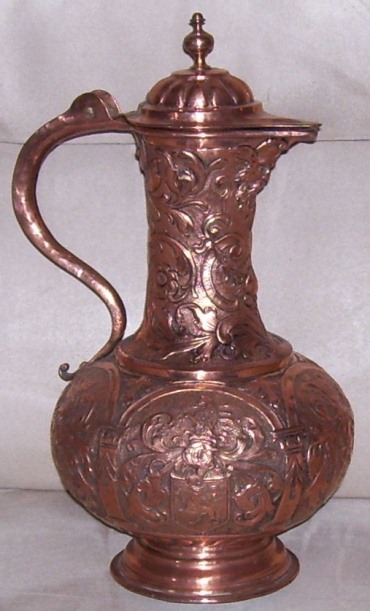 sos - BOHEMIAN COPPER wine SERVER CIRCA 1750-80