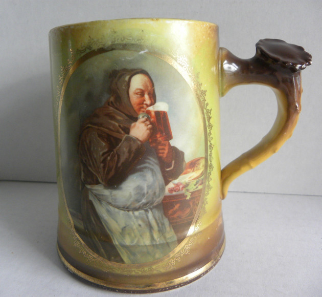 SOS - mug - Vintage Monk Beer Mugs Laughlin Art Collectible Stag  HANDLE