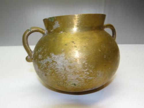 1 - MY SECOND BRONZE  DOUBLE HANDLED BOWL  PASS CUP FUBARED SURFACE - gouges due to file.BOW UP TO SEE   COST $147.00 -- 9-2014 THIS PHOTO WAS EBAY AD.