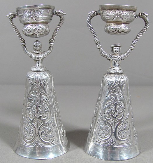 !- pair of cheaply made Hanau .800  silver  wedding cups  $500  BIN  ebay 7-13