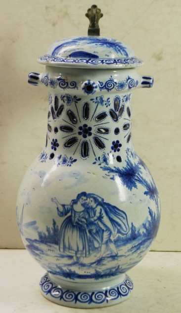 RSOS_PUZZLE JUG - English or Dutch  [I THINK]  - stein blue & white late 18th-early19th century